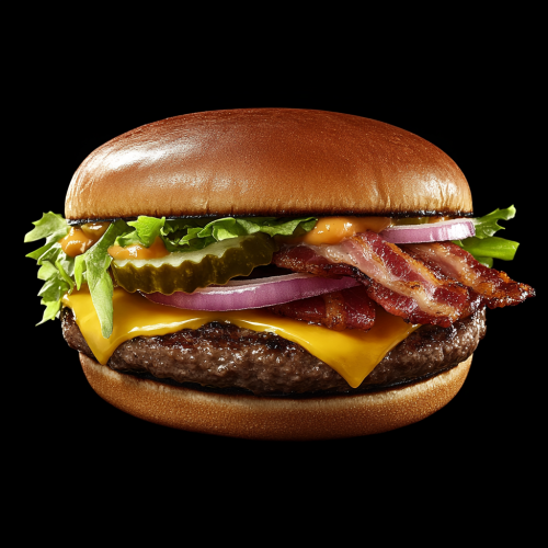 A Deluxe Grilled Burger with Savory Toppings