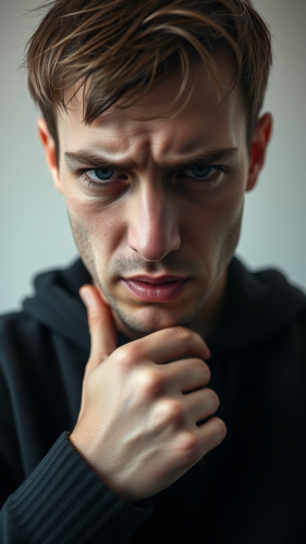 A Desperate Man's Emotional Turmoil: A Photorealistic Image