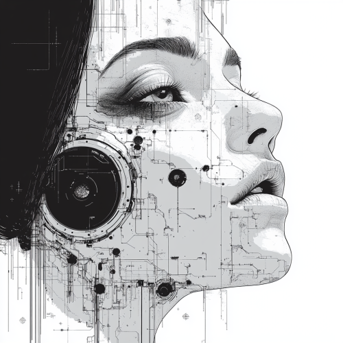 A Detailed Drawing of a Woman's Face