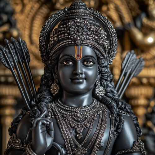 A Detailed Statue of Hindu God Shri Ram.