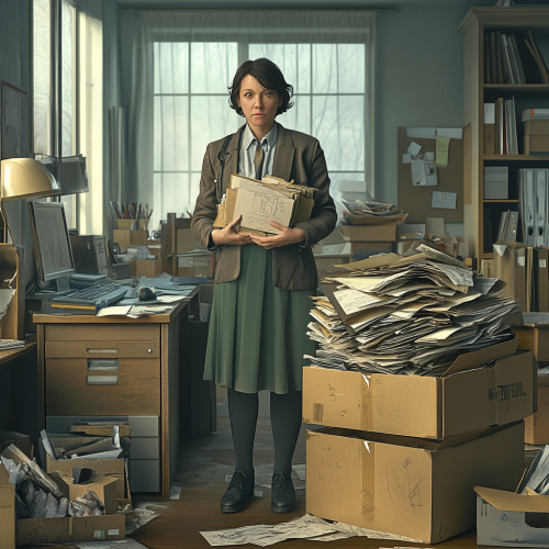 A Determined Bookkeeper in a Cluttered Office