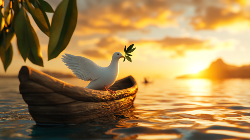 A Dove Brings Hope to Noah's Ark