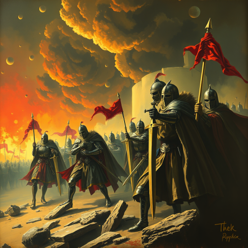 A Dramatic Painting of the Knights Templar.