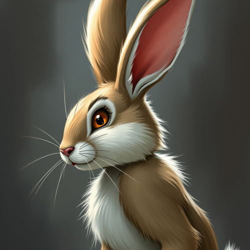 A Dramatic Side Profile of a Bunny Character.