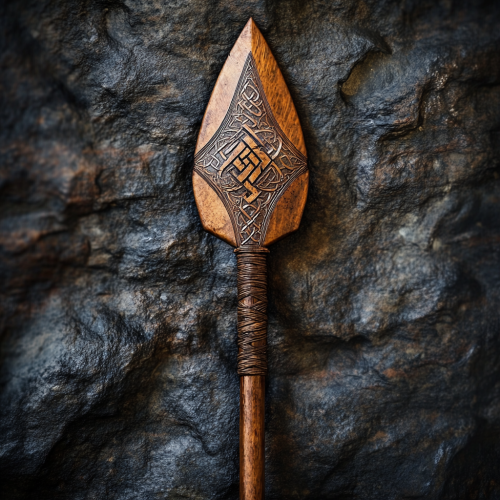 A Fancy Catalog Photo of Ancient Battle Spear