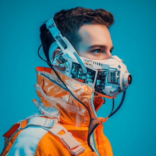 A Fashionable Man in Futuristic Outfit