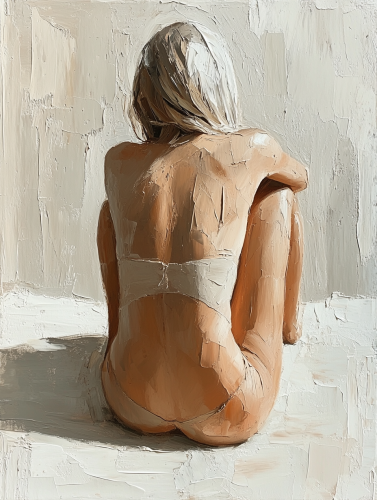 A Fashionable Older Woman Oil Painting Portrait