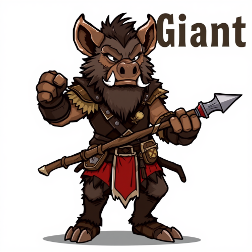 A Fierce Bugbear Barbarian in Vibrant Combat Pose