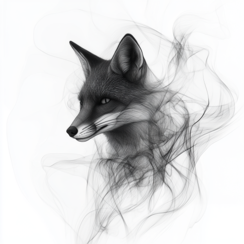 A Flowing Fox in Vapor with Soft Lines