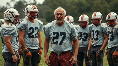 A Football Coach Yells at Scared Players