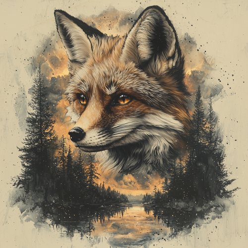 A Fox's Day and Night Vision Tattoo Art.