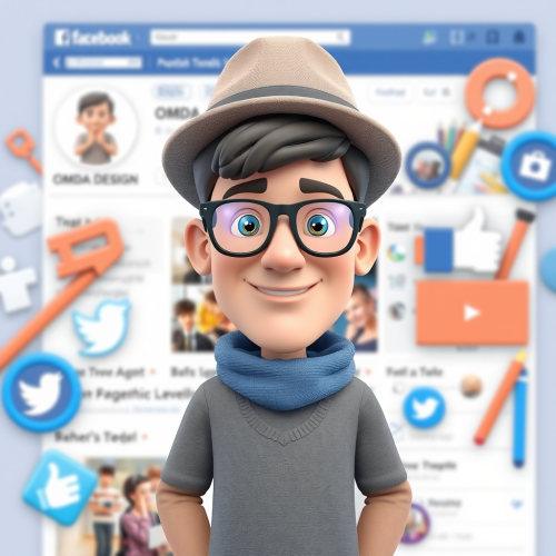 A Freelancer Designing OMDA DESIGN's Facebook Profile