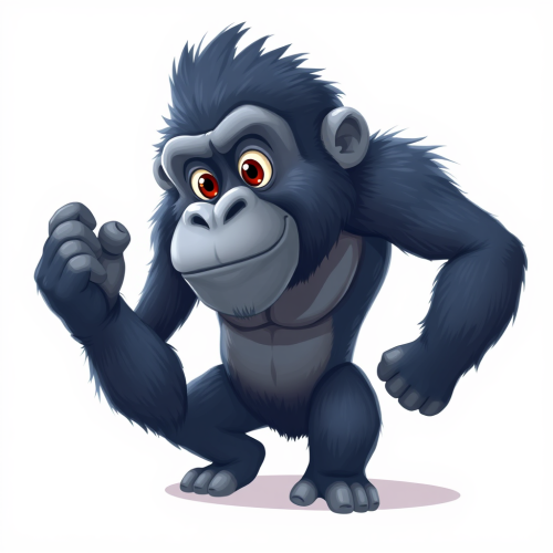 A Friendly Cartoon Gorilla in Disney Style Art