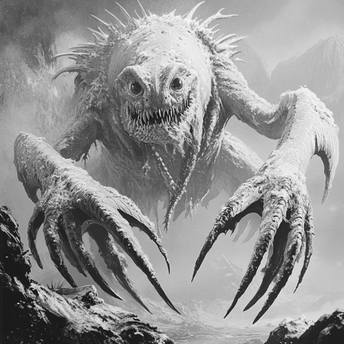 A Frostlurk: Giant, Icy Creature in Wastelands