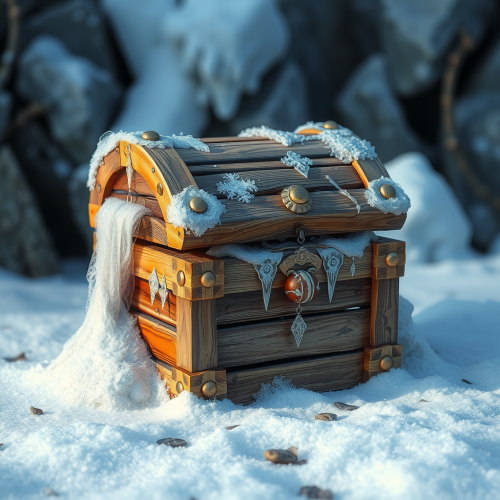 A Frozen Treasure Chest in Ice