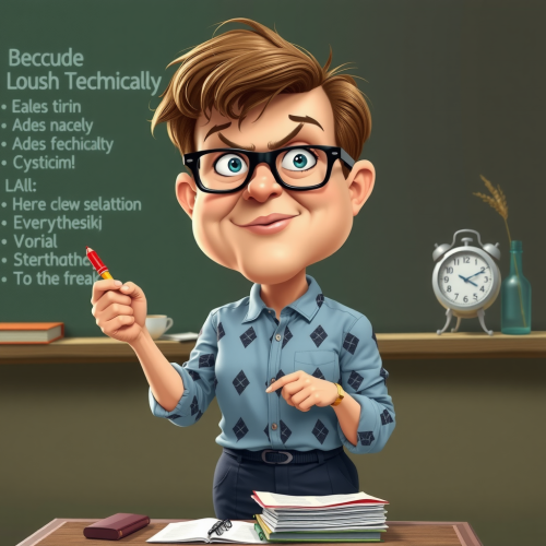 A Funny Teacher Teaches in a Silly Way