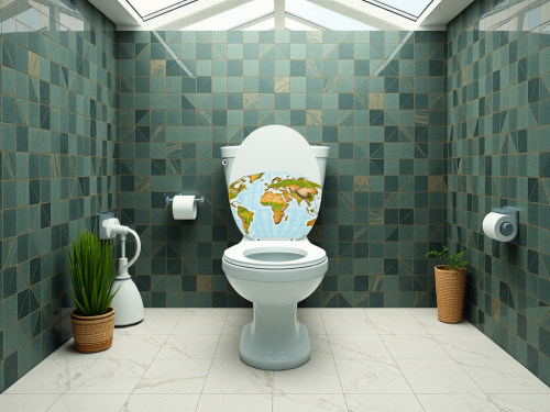 A Gigantic Toilet Containing the World