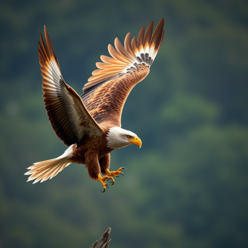 A Golden Eagle Soaring Over a Landscape