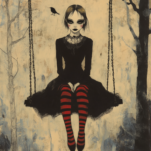 A Gothic Figure on Swing: Whimsy and Melancholy