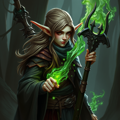 A Half Wood-Elf Warlock in Action