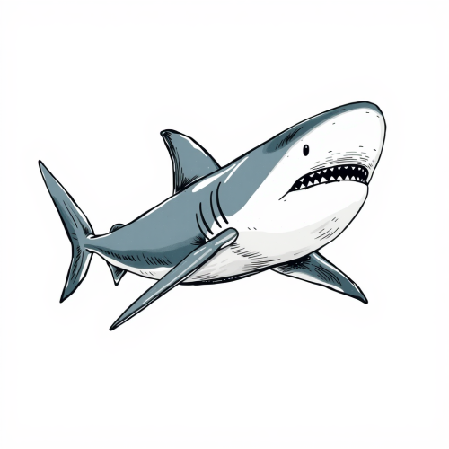 A Hand Drawn Hammerhead Shark Illustration