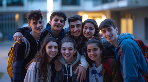 A Happy Group of Teenagers Celebrating their Journey