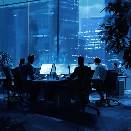 A Harmonious Workplace Showing Collaboration and Satisfaction