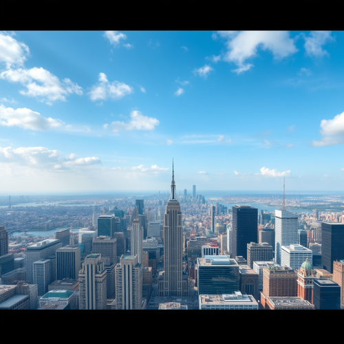 A High Resolution Bird's-Eye View of City Skyline