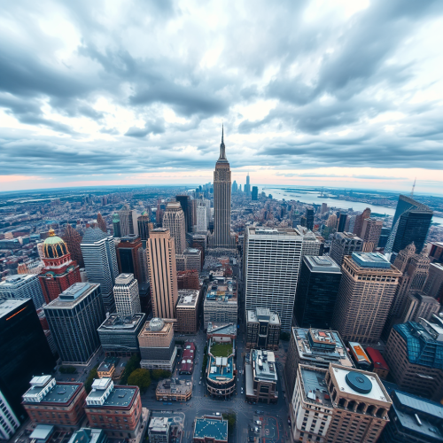 A High-Resolution Bird's-Eye View of City Skyline