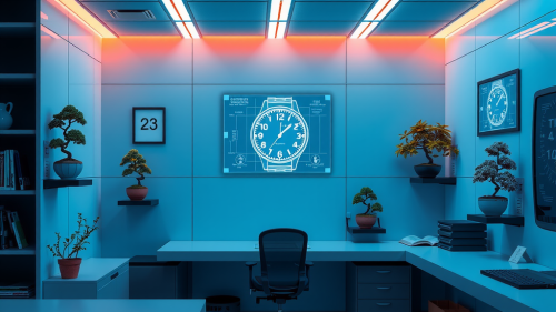 A High-Tech Lab with Bonsai Plants