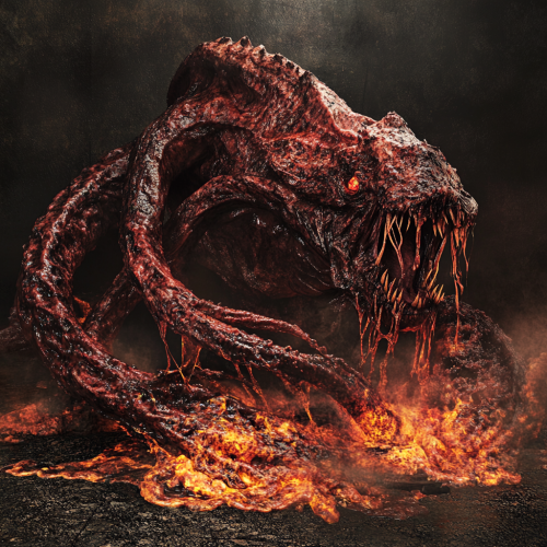 A Huge Scary Sea Monster in Darkness