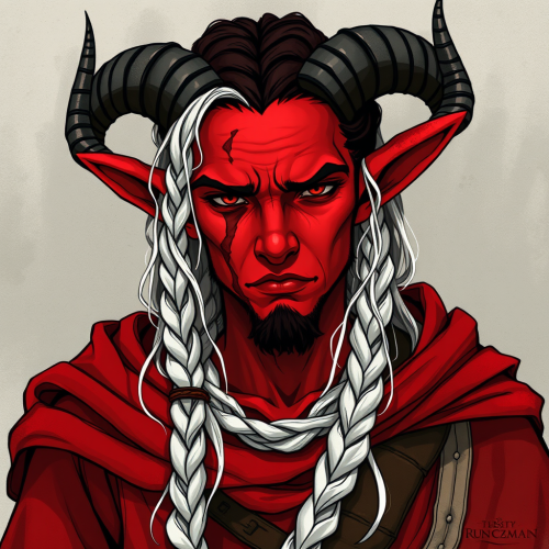 A Humble, Poor Red Tiefling Paladin Illustration