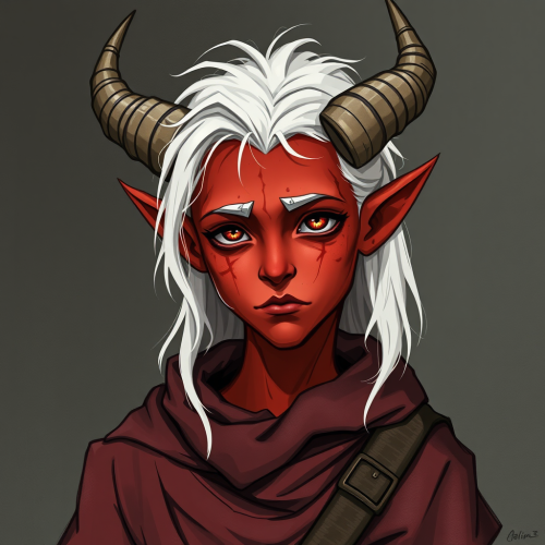 A Humble Tiefling Paladin with White Hair
