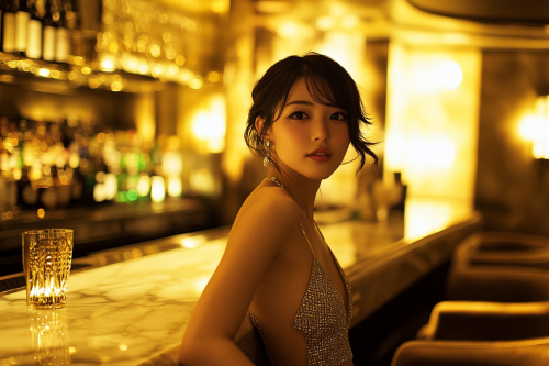 A Japanese Woman in a Fancy Bar