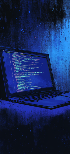 A Laptop with Code on Screen