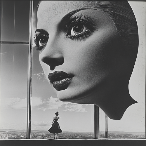 A Large Woman's Intense Gaze at Motion