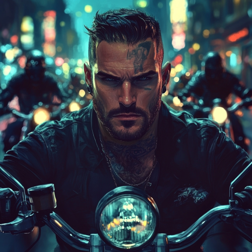 A Leader Surrounded by Motorcycle Gang Ready to Ride