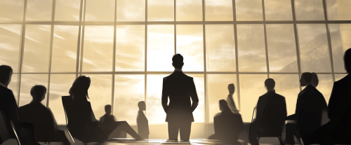 A Leader in Modern Office Environment Inspiring Team.