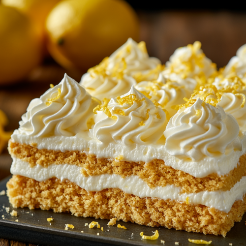 A Lemon Icebox Cake with Creamy Layers