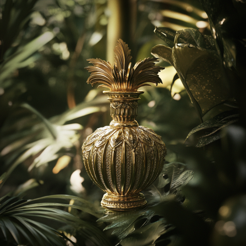 Royal Golden Perfume Bottle in Nature