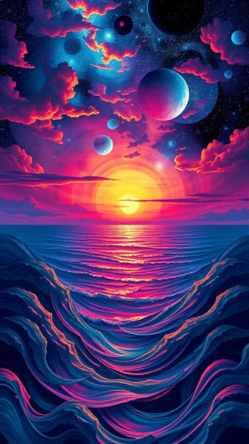 A Majestic Sunset Over Serene Ocean
