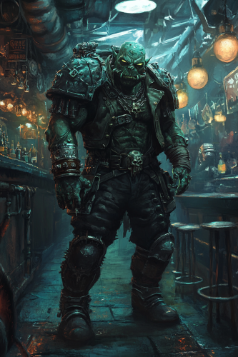 A Male Hive Ganger in Grimdark Street Clothes