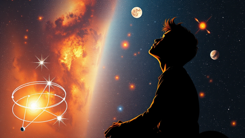 A Man Contemplating Universal Unity and Cosmic Love