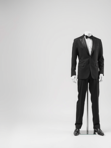 A Mannequin Displaying a Perfect Black Tuxedo
