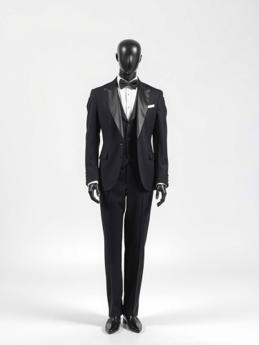 A Mannequin Sporting a Perfectly Fitted Black Tuxedo