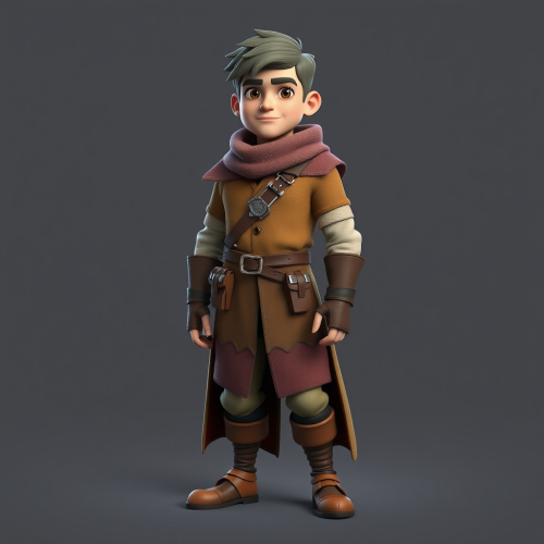 A Medieval Cartoon Scout Ready for Rigging