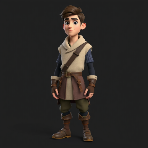 A Medieval Scout Character in T-Pose