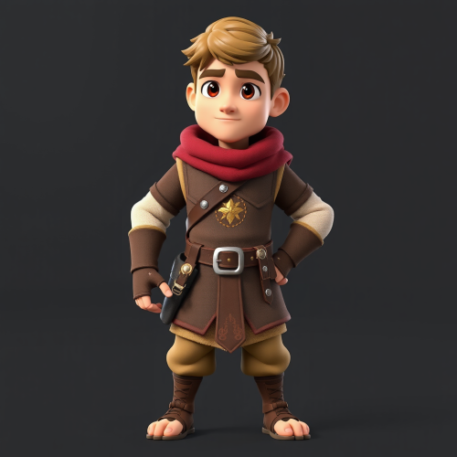 A Medieval Scout in T-Pose for Rigging