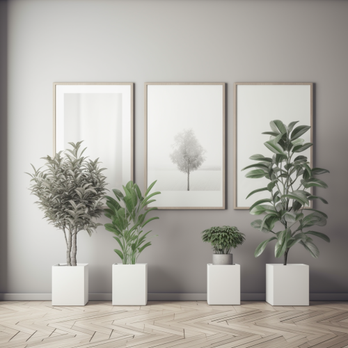 A Minimalist Nordic House Interior with Picture Frames