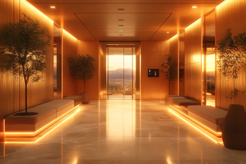 A Modern Elevator with Wheelchair Access and Mirrors